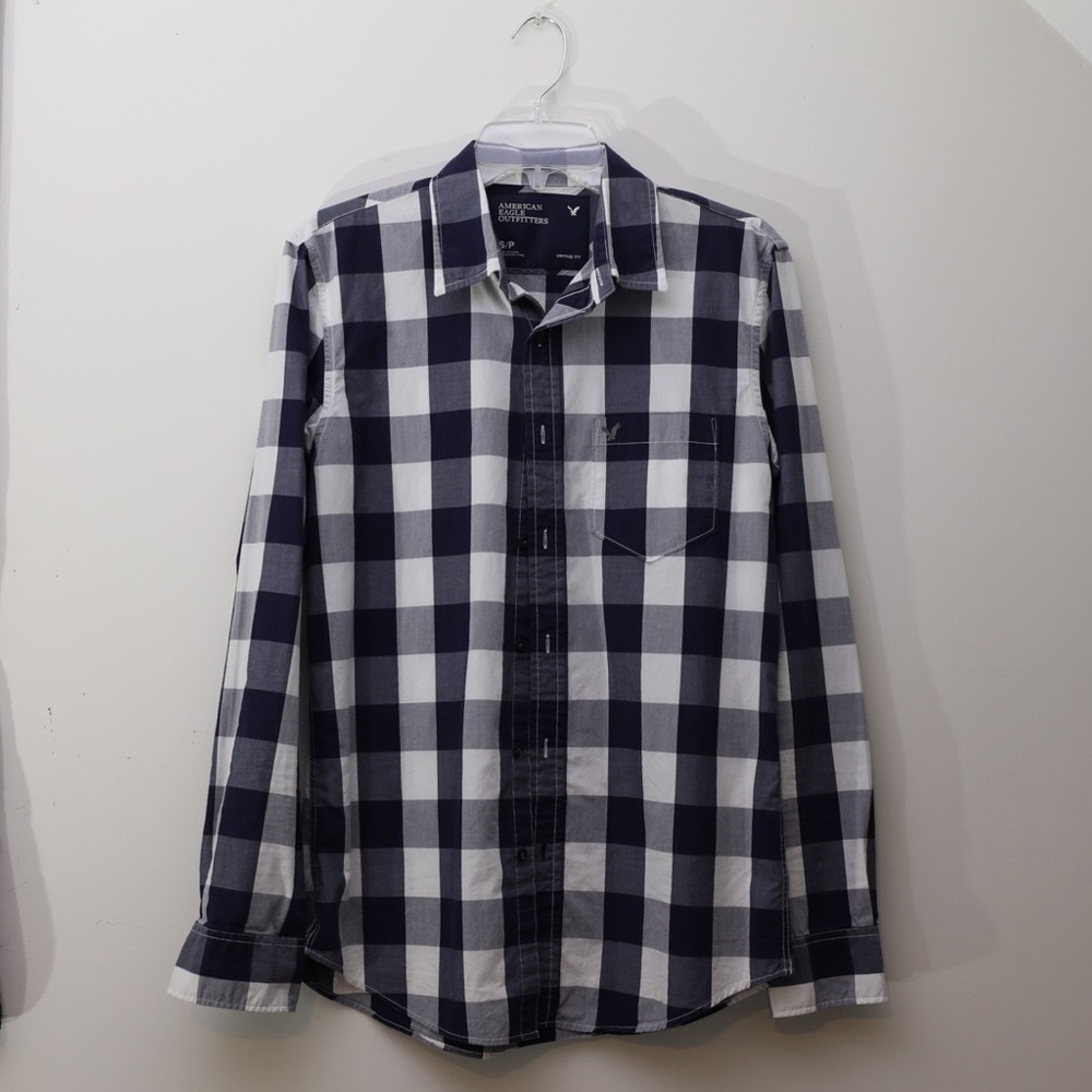 American Eagle Plaid Button Up “vintage fit”
